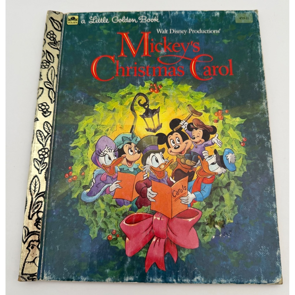 Walt Disney Mickey's Christmas Carol Little Golden Book Vintage 1983 459-11